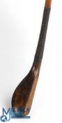 Rare, early Wm Park baffing spoon in stained beechwood c1870 with full brass sole plate and fitted