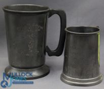 2x Pewter Golf Tankard awards, for a Daily Telegraph and Morning Press Tournament - pewter