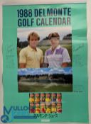 1988 Benard Langer and Jody Rosenthal Delmonte Golf Calendar signed, a large poster with signs of