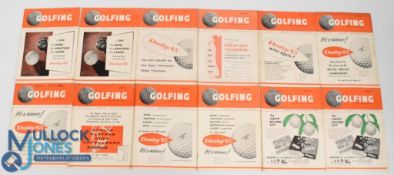 1956 Golfer Golf Monthly Magazines, a complete year, full of golf articles and adverts (12)