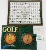 Collection of 'The Centennial of Golf in America' magazines and 100 Heroes of American Golf Print (