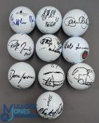 10x Signed Golf Balls, with examples of Hale Irwin, Pablo Larrazabal, Andrew Johnson, Philip Watson,