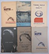 Alex Martin Fishing Tackle Catalogues Trade Guides, to include years of 1939, 1947, 1949, 1950 1951,
