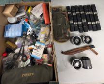 Mixed Fishing Tackle Box, with noted contents of a good Normark filleting knife with filleting