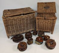 9x vintage wooden reels, in sizes 3