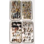 2x Wheatley alloy salmon fly boxes, both 8"x4 ½", filled with a selection of traditional salmon