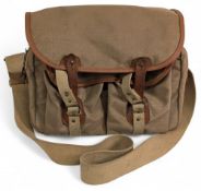 M Billingham System Camera/Fishing Tackle Bag, canvas and leather with multi pockets, webbing