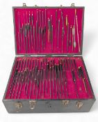 Wooden Fitted Coarse Fishing Tackle Box, full of assorted Floats. makers of Middy, # 100