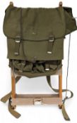 Regatta wooden frame backpack c1960, in good lightly used condition, #38cm x 82cm tall