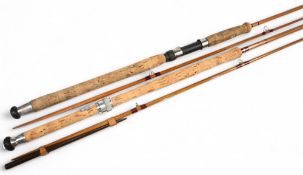 Unnamed salmon split cane spliced spinning rod, 9ft 6