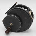 A scarce Hardy Bros "The St George" alloy trout multiplier fly reel 3 ¾" ventilated spool with 3
