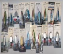 20x Carded Fladen Fishing Lures Spinners, unused fishing tackle, all carded G