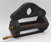 A scarce Pirn dark stained fishing winch, 2.5