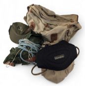 Barbour Liddesdale canvas and leather trim Fishing Bag, with webbing shoulder strap, waterproof