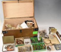 Collection of fishing accessories & lures, including Abu, Toby, Hardy, Devons, vintage copper/nickel