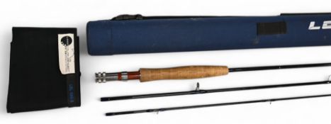 Loop Blue Line 9' 3 piece adapted graphite 4.6, travel fly rod, line rate #5, wood spacer and up