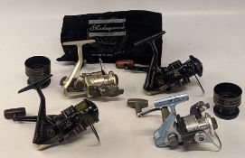 Shimano Syncopate 2000 front drag spinning reel, finger lift bail, a Daiwa Jupiter Z, 1505T, similar