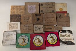Quantity of vintage card fishing tackle accessory and fly boxes, by Hardy, Farlow, Malloch, MacLeay,