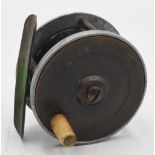 Walbran Ltd Leeds brass and alloy plate wind reel 2 ¼" solid brass spool with tapered handle, five