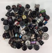 Large collection of spinning reel spare spools, including Okuma, Abe Garcia, Silstar, Mitchell