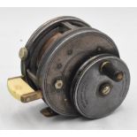 Hardy Bros "The Silex" trout multiplier alloy casting reel 2 ¾", black handle milled with