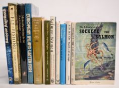 12x Fishing Books to include The Adventures of Sockeye the Salmon 1948 Noel Monks, Travels with an