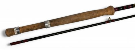 Bruce & Walker carbon reservoir fly rod 10ft 2pc alloy sliding reel fittings, agate lined butt ring,