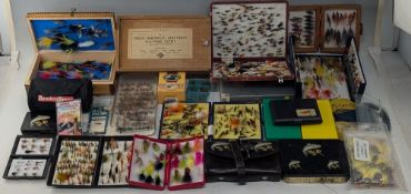 Large collection of Fly-Fishing salmon and trout flies, boxes cases wallets, to include a Veniard
