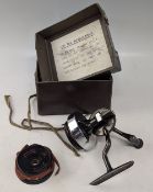 Fine Hardy Altex No.1, Mk2 threadline reel, black finish with chrome flier, working half bail & drag
