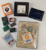 Quantity of fishing accessories, including split shot tins by Allcock of Redditch, plus three the