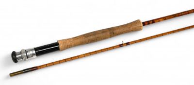 Olivers of Knebworth guaranteed hand built in England, split cane trout fly rod, 9ft 3