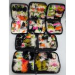 5x Canvas Zipped Fly Wallets, containing a good clean collection of more than 400 lures
