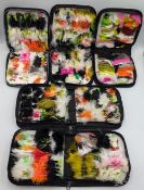 5x Canvas Zipped Fly Wallets, containing a good clean collection of more than 400 lures