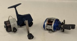 Abu Garcia Max multiplier reel, 3 bearing, low profile model with level wind and star drag, and an