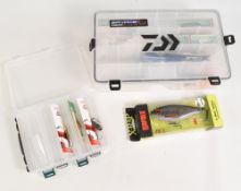 Large Savage Gear multi-compartment case with a selection of 17x artificial baits to inc