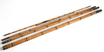 Period Bamboo Roch Pole, with red whipping and brass fittings, does require some restoration,