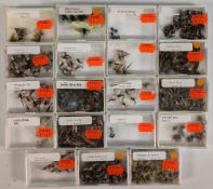 Collection of new shop stock trout flies, sizes 8-20, patterns include Silver Invictor, Olive Quill,