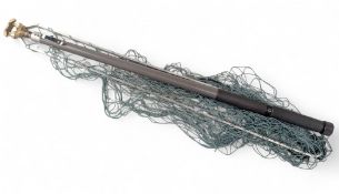 Extendable Fishing Landing Net, unbranded net with aluminium frame, in light used condition