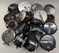 Collection of Bakelite sea fishing reels, many by Alvey, including Snapper and side cast models, a