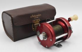 Abu Ambassadeur 6000 multiplier reel - no seat number, counter balanced white handle, star drag