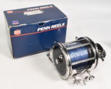 Penn Senator 9/0 Big Game multiplier reel foot stamped 30-115, on/off check, torpedo handle, star