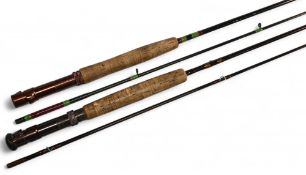 Fenwick HMG carbon trout fly rod 9ft 2pc double alloy down locking reel seat, lined rings