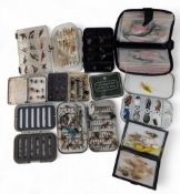 Mixed selection of fly boxes, including 2x vintage Wheatley, large and pocket models, an alloy box