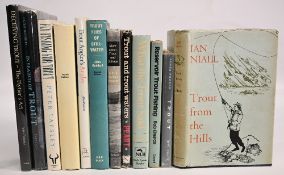 12x Trout themed hardcover books to include Trout from the Hills 1961 Ian Niall, Trout an