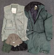 Fishing Clothes and Accessories, to include a Regatta fishing waistcoat size M, with a Gore Tec