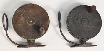 Reproduction pair of Mallochs Patent Sidecasting Reels, 3 ¼
