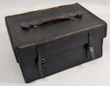 Vintage leather tackle case, measuring 13