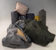 Fishing and Outdoor Clothes Accessories: Jack in a Pack box mosquito net, back packers air bed,
