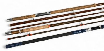 Bruce & Walker made in England, hollow glass salmon fly rod, 13ft 6