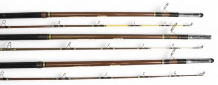 3x ABU Atlantic 464 Zoom Beach casting rods 11ft 6in 50-250gms all 2pc with 42